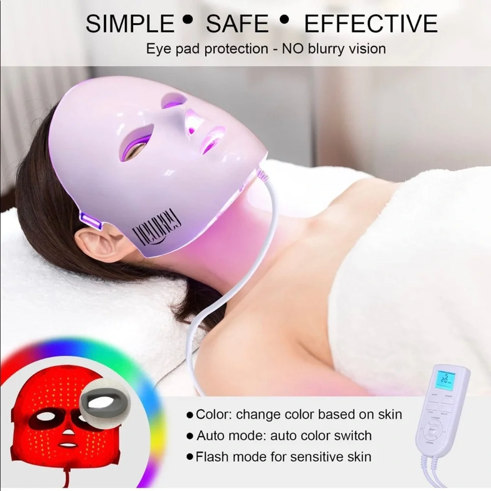 LED 7 Colors Red and Blue Light Therapy Mask. NEW!